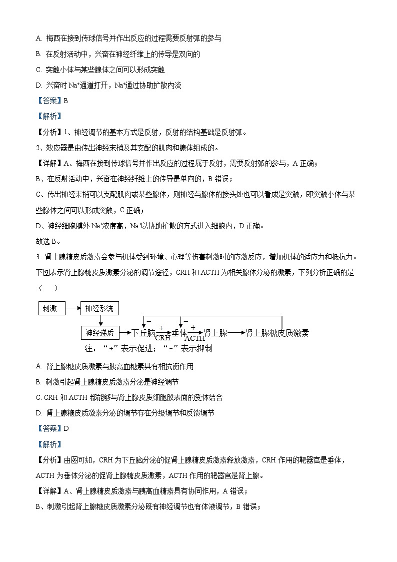 湖南省长沙市长郡中学2022-2023学年高二上学期期末生物试题含解析第2页
