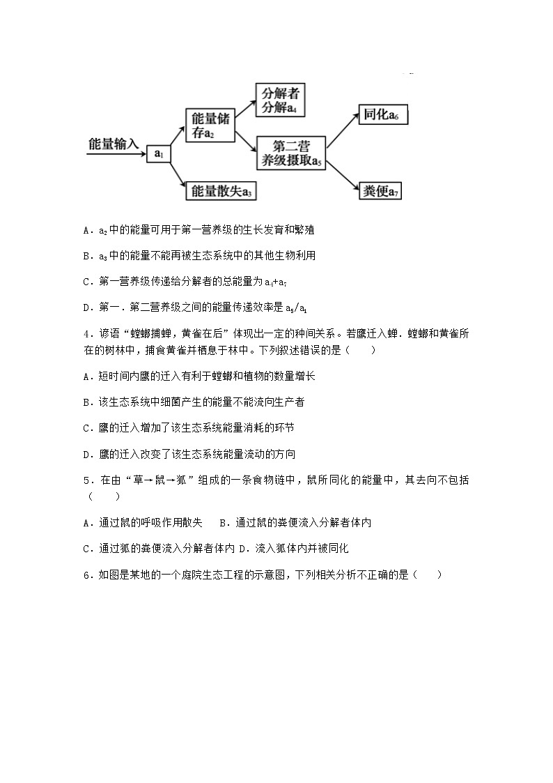 北师大版高中生物选择性必修2第二节生态系统的能量流动作业含答案1第2页