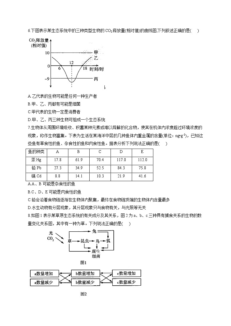北师大版高中生物选择性必修二3.1生态系统的结构作业含答案第2页