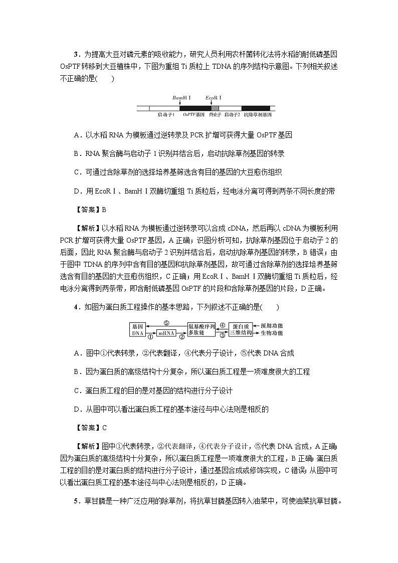 2023届高考生物二轮复习基因工程与蛋白质工程作业含答案第2页