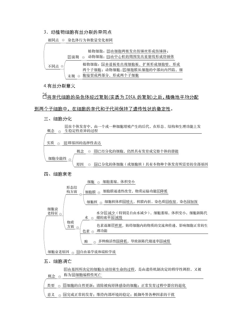 人教版高中生物选择性必修三回归教材细胞的生命历程学案02