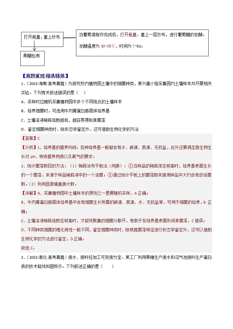 2023年高考生物必备知识大串讲专题17 传统发酵技术的应用(教师版)第3页