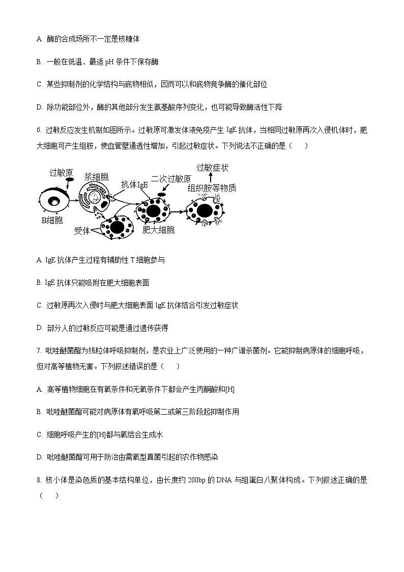 2022-2023学年湖北省部分地市州高三上学期元月期末联考生物试题含解析03