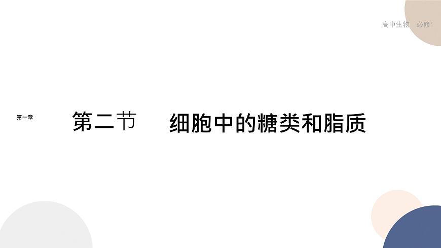 第一章- 第二節(jié)  細(xì)胞中的糖類和脂質(zhì)（課件PPT）第1頁(yè)