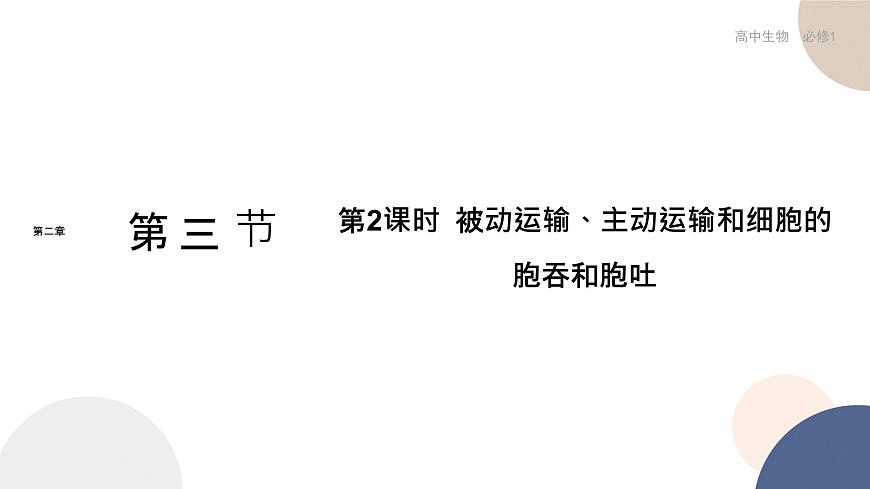 第二章- 第三節(jié)  物質(zhì)進(jìn)出細(xì)胞的運(yùn)輸方式 課時(shí)2（課件PPT）第1頁
