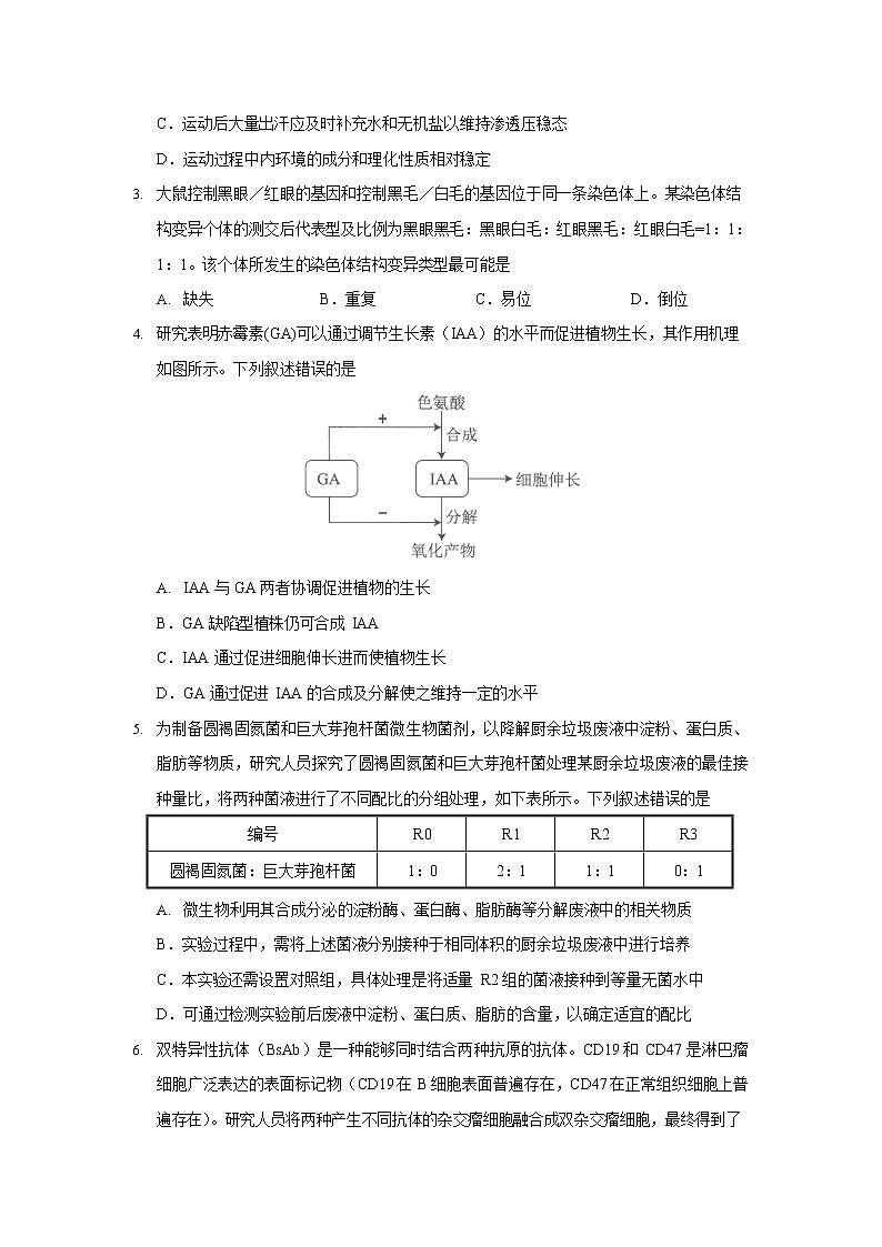 2023年广州高三一模生物试卷含答案解析02