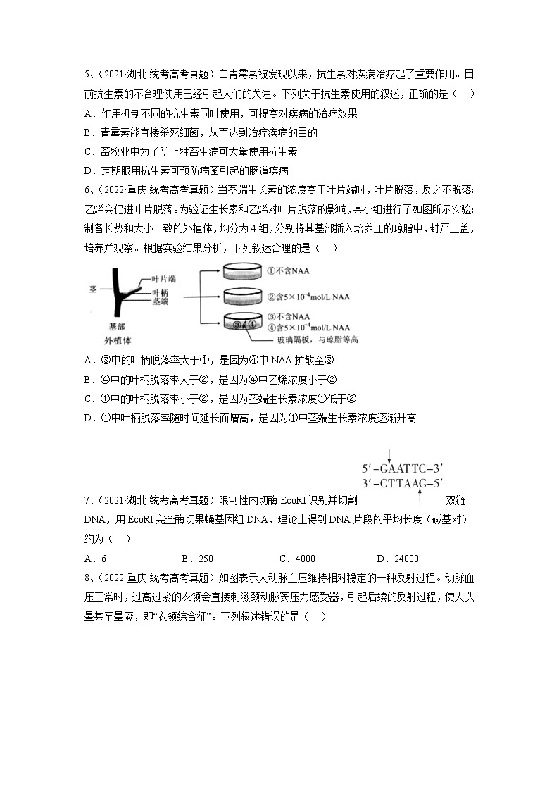 卷02——【备考2023】高考生物真题重组卷(湖北专用)(含解析)02