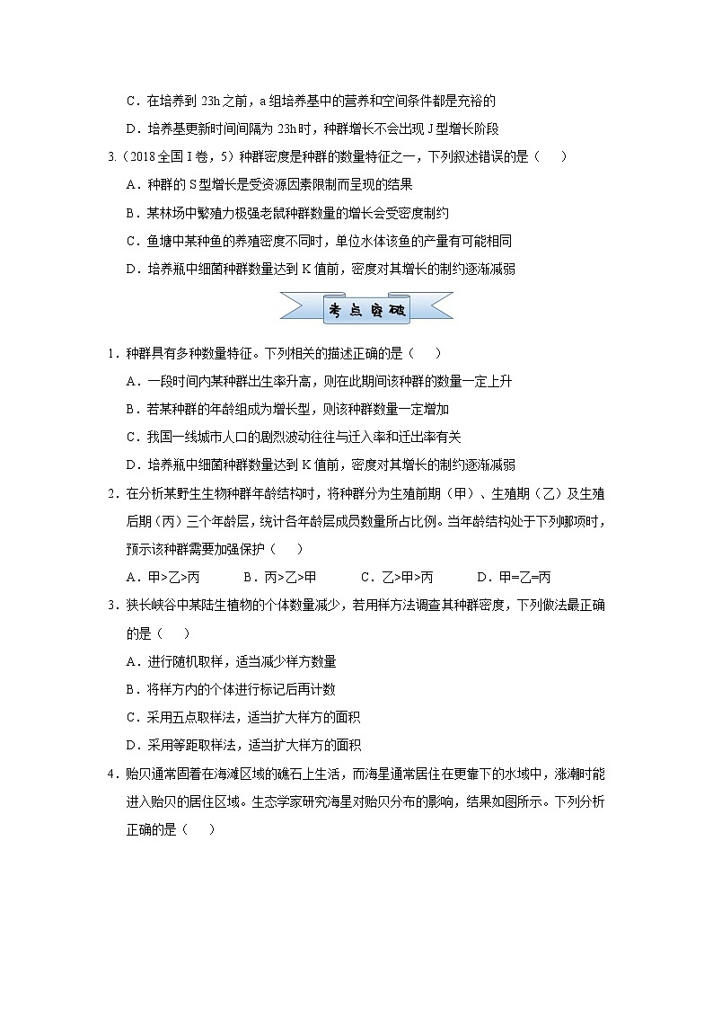 高中生物高考 2021届小题必练18 种群和群落 学生版第2页