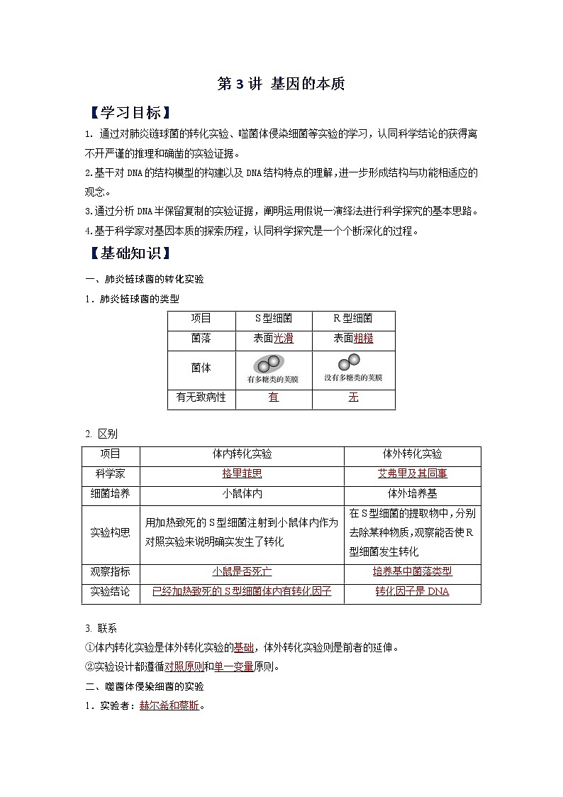 (寒假班)人教版高中生物必修二同步讲义第03讲 基因的本质-(含详解)第1页
