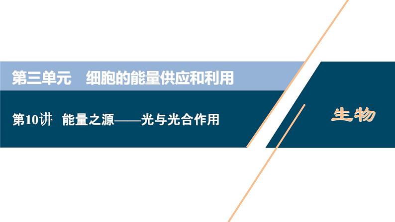 高中生物高考4 第三单元 第10讲 能量之源——光与光合作用课件PPT第1页