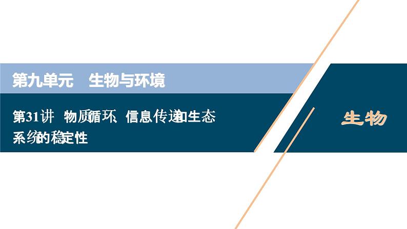 高中生物高考4 第九单元 第31讲 物质循环、信息传递和生态系统的稳定性课件PPT第1页