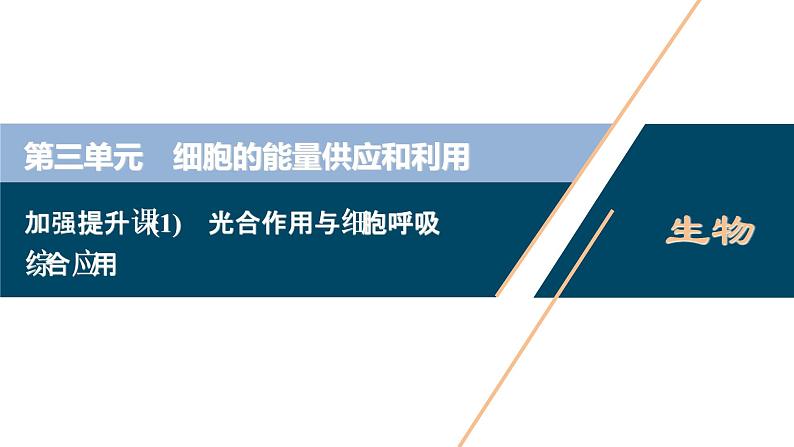 高中生物高考5 第三单元 加强提升课 光合作用与细胞呼吸综合应用课件PPT01