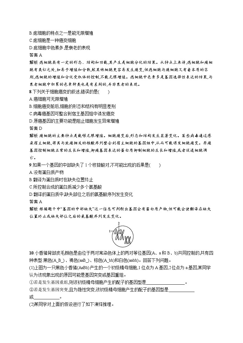 第1节 基因突变和基因重组 试卷03