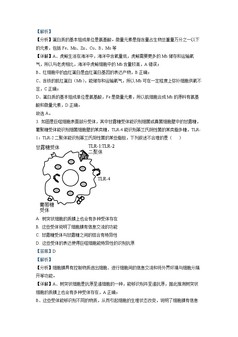 湖北省华中师大一附中2022-2023学年高三生物下学期期中试题(Word版附解析)第2页