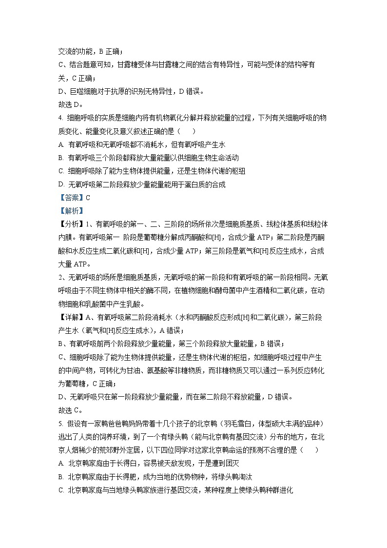 湖北省华中师大一附中2022-2023学年高三生物下学期期中试题(Word版附解析)第3页