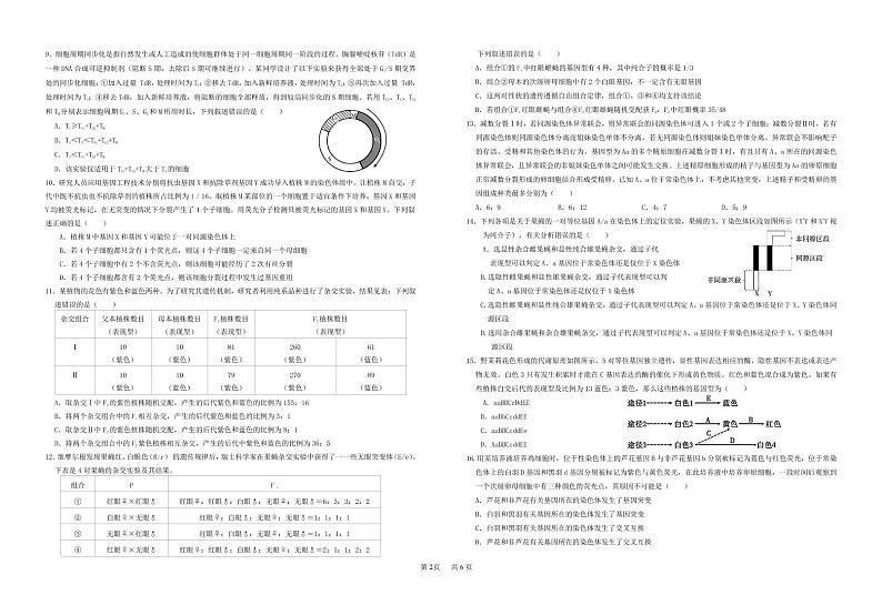 2022-2023学年江西省新余一中、丰城中学高三上学期11月联考生物试卷PDF版含答案第2页