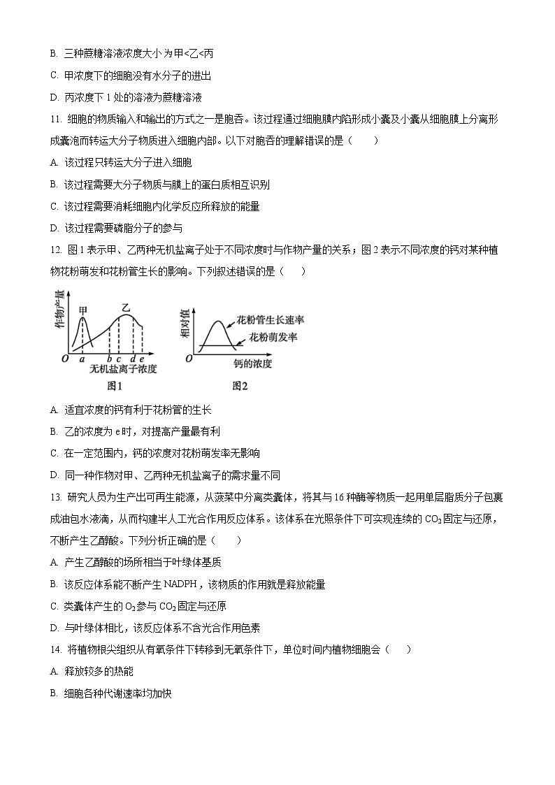 吉林省白城市洮南市一中2022-2023学年高一上学期期末生物试题(原卷版)第3页