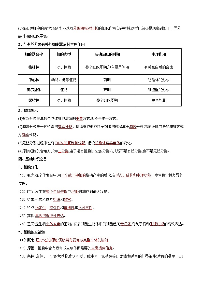 高中生物高考专题06 细胞的生命历程(含减数分裂)-备战2021年高考生物专题提分攻略(解析版)第3页