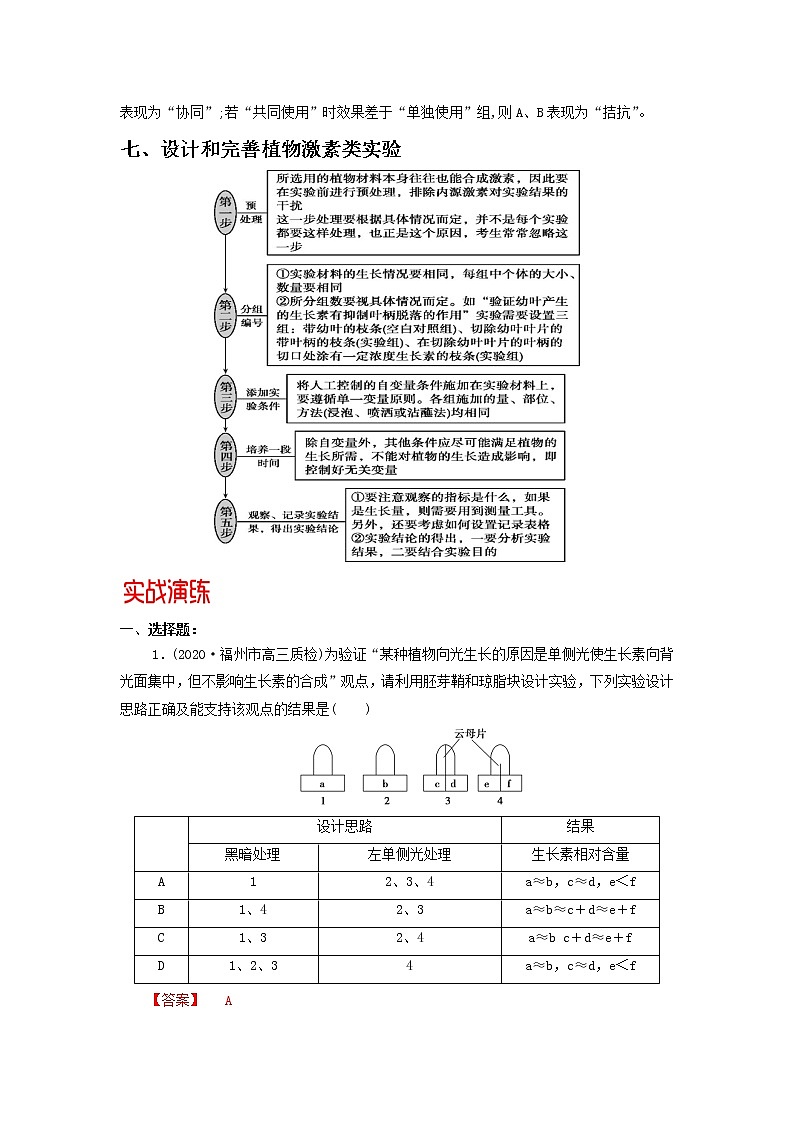 高中生物高考专题06 植物激素的相关实验探究-备战2021年高考生物核心考点透析(解析版)第3页