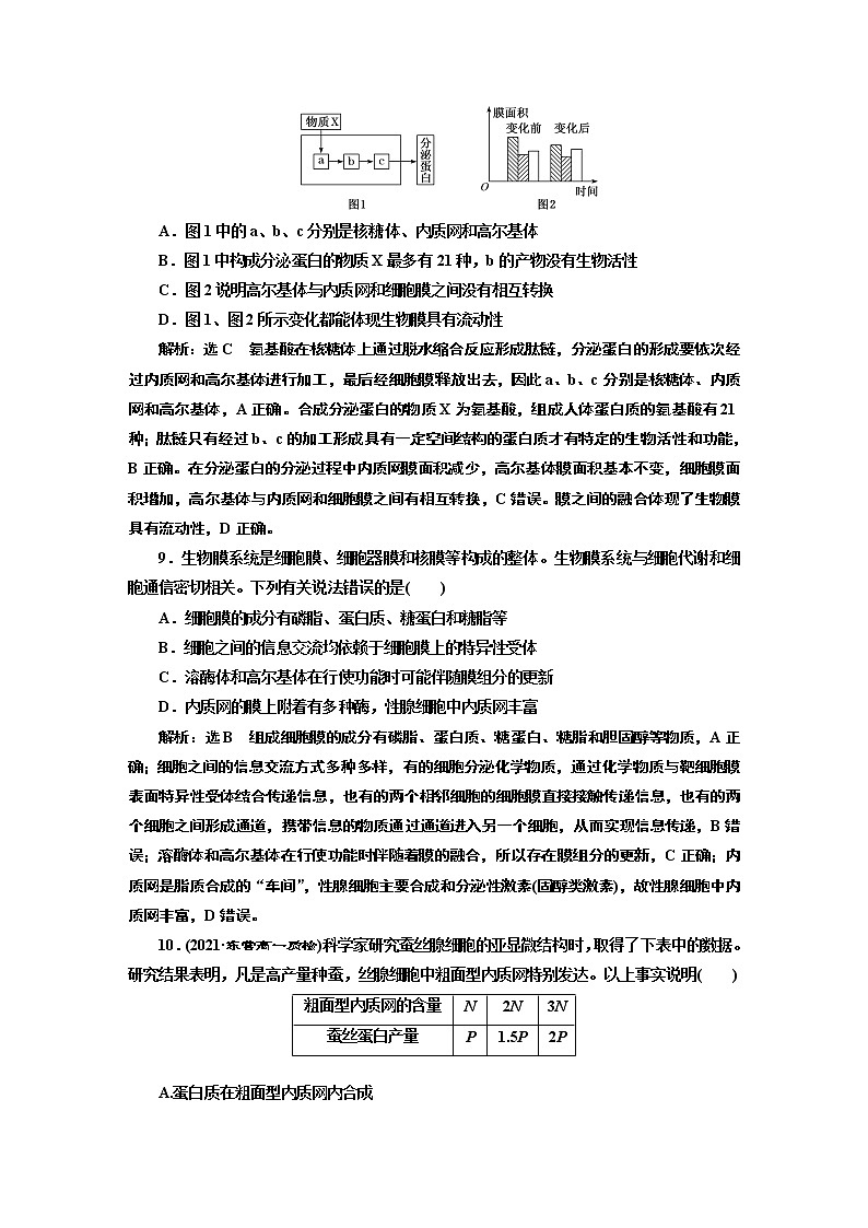 阶段验收评价(二) 细胞的基本结构 试卷03