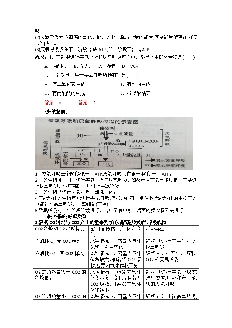 3.4细胞呼吸为细胞生活提供能量 课件+学案02