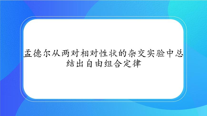 (課件)孟德爾從兩對相對性狀的雜交實驗中總結(jié)出自由組合定律第1頁