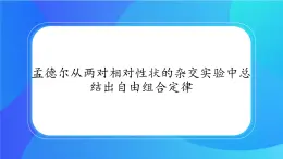 浙科版高中生物必修二：孟德尔从两对相对性状的杂交实验中总结出自由组合定律课件+学案+教案