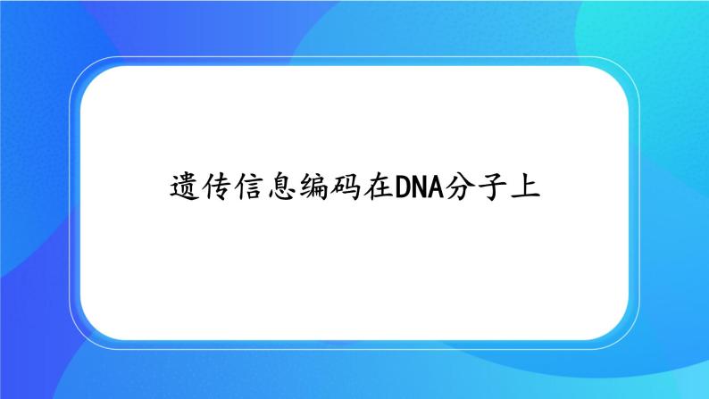 浙科版高中生物必修二：遗传信息编码在DNA分子上课件+学案+教案01