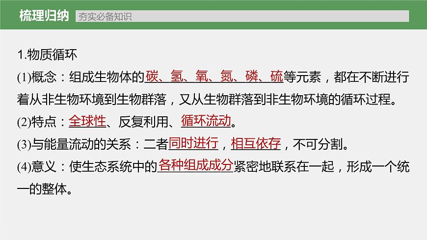 新人教新高考生物一輪復習課件  第9單元 第7課時　生態(tài)系統(tǒng)的物質循環(huán)、信息傳遞第7頁