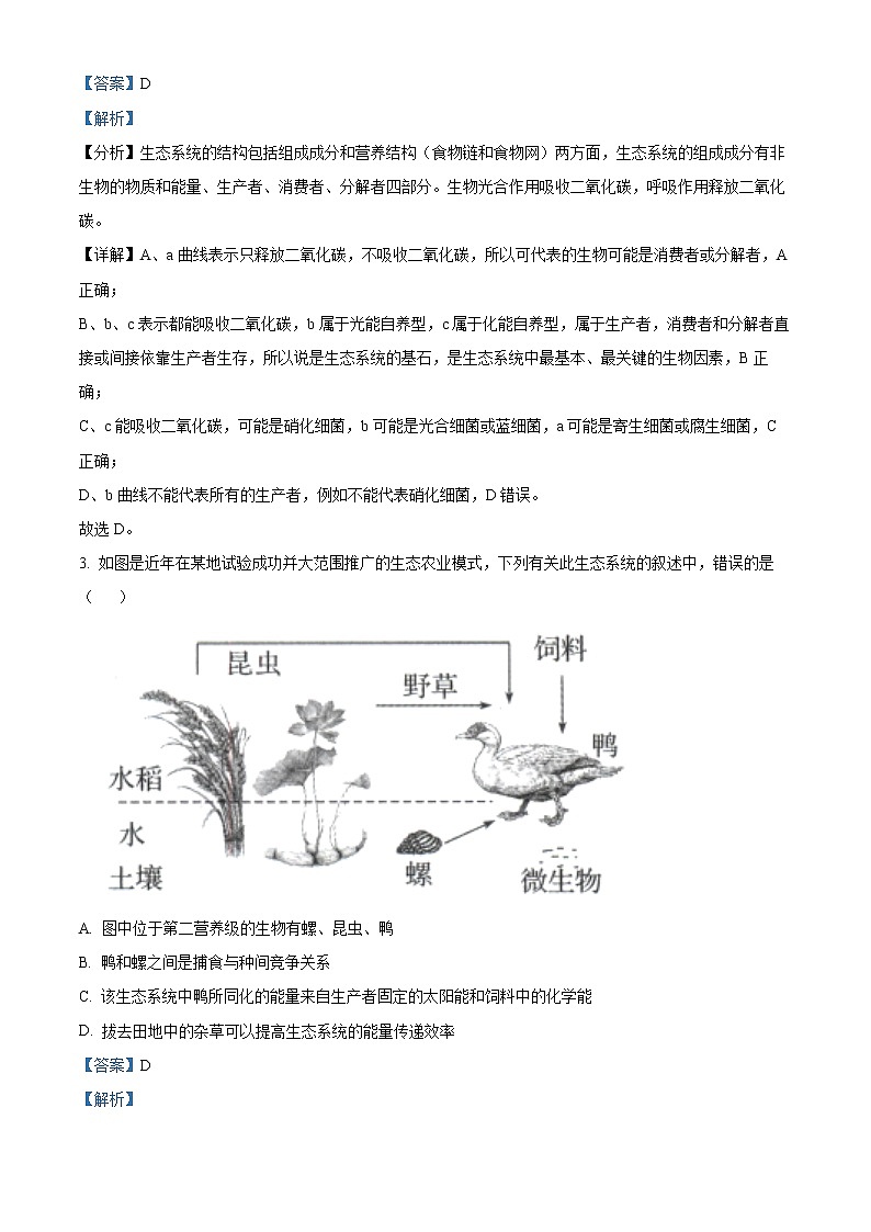 2022扬州宝应县高二下学期期中考试生物含解析02