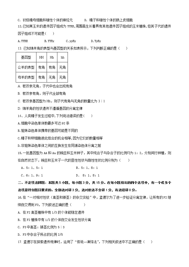 山东省枣庄市第八中学2022-2023学年高一3月月考生物试题第3页