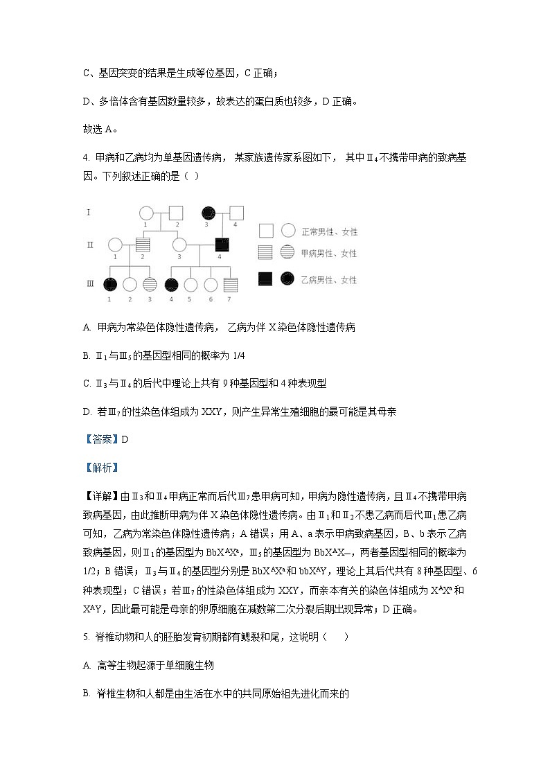 2022-2023学年重庆市璧山来凤中学高二上学期期中考试生物含解析第3页