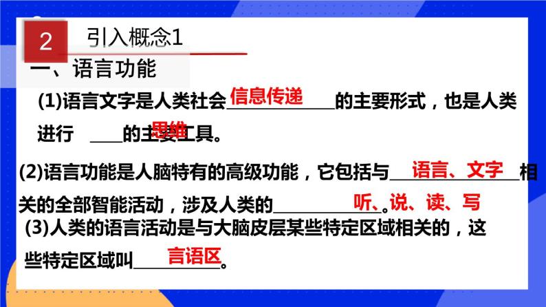 人教版高中生物选修一 2.5 人脑的高级功能   课件+教案+导学案05