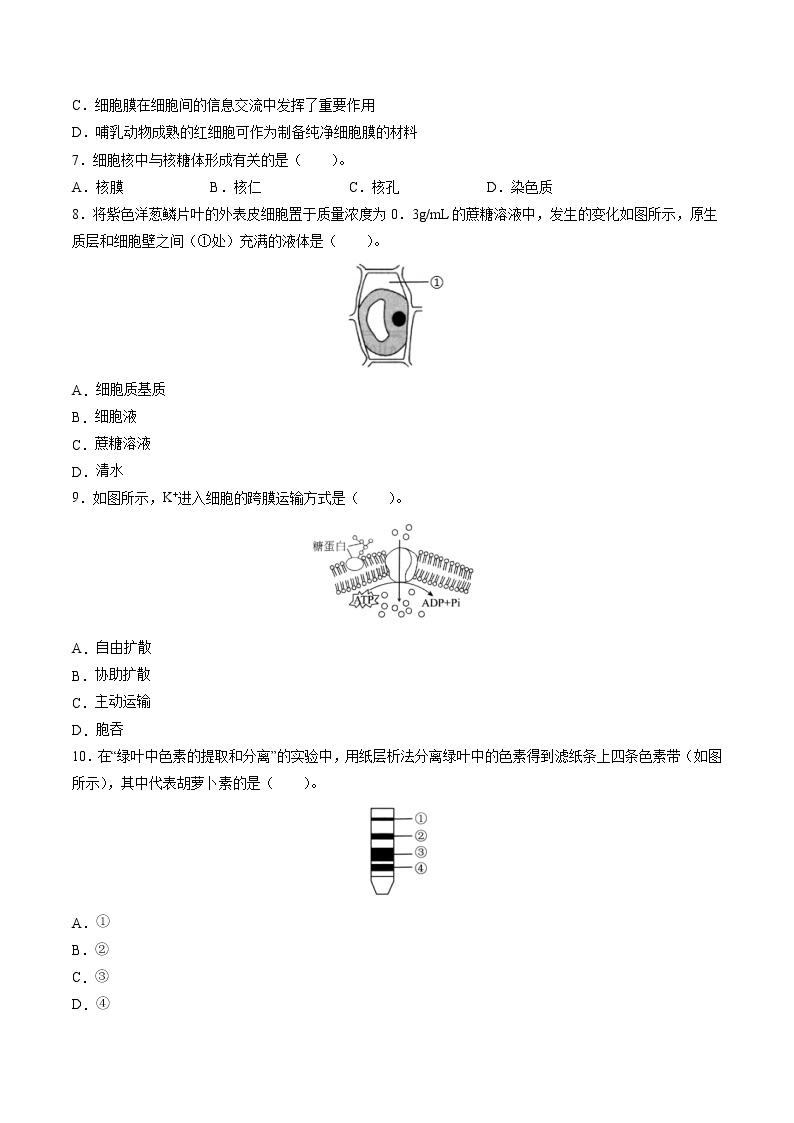 2022年6月福建省普通高中学业水平合格性考试生物仿真模拟试卷  01（含答案）02