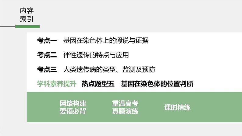 高中生物高考2022年高考生物一轮复习 第5单元 第16讲 基因在染色体上、伴性遗传和人类遗传病课件PPT第3页