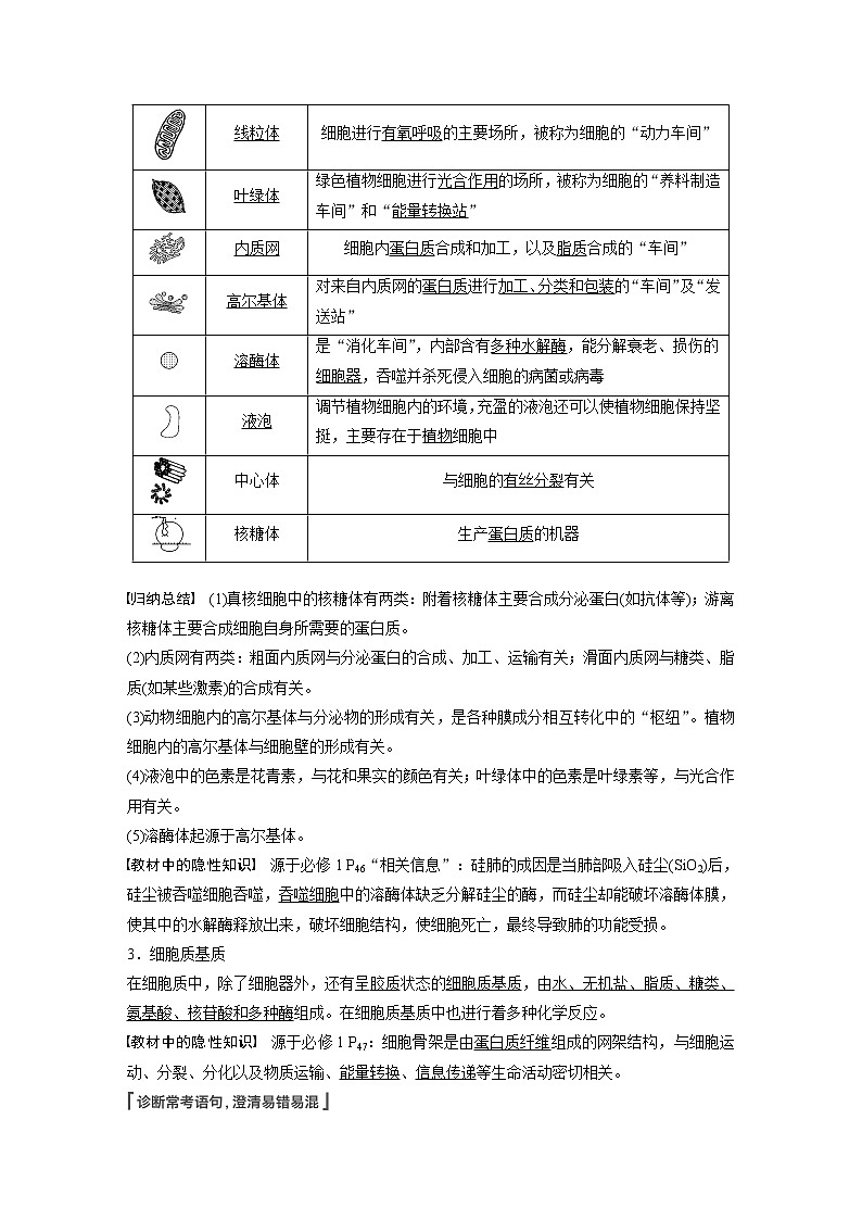 高考生物一轮复习课件+讲义 第2单元 第5讲 细胞器和生物膜系统02