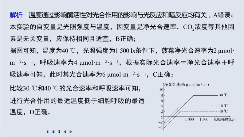 高考生物一轮复习课件+讲义  第3单元 强化练6　光合作用和细胞呼吸的综合曲线05