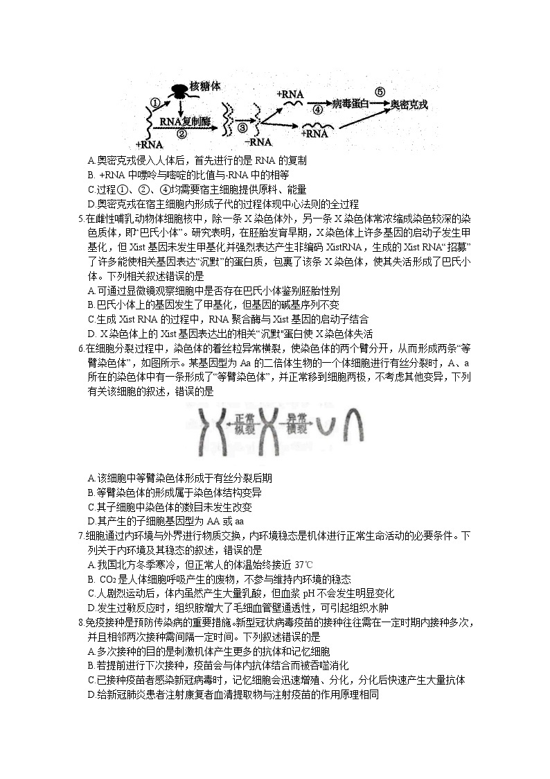 辽宁省沈阳市2022-2023学年高三生物质量检测（一模）试题（Word版附答案）02