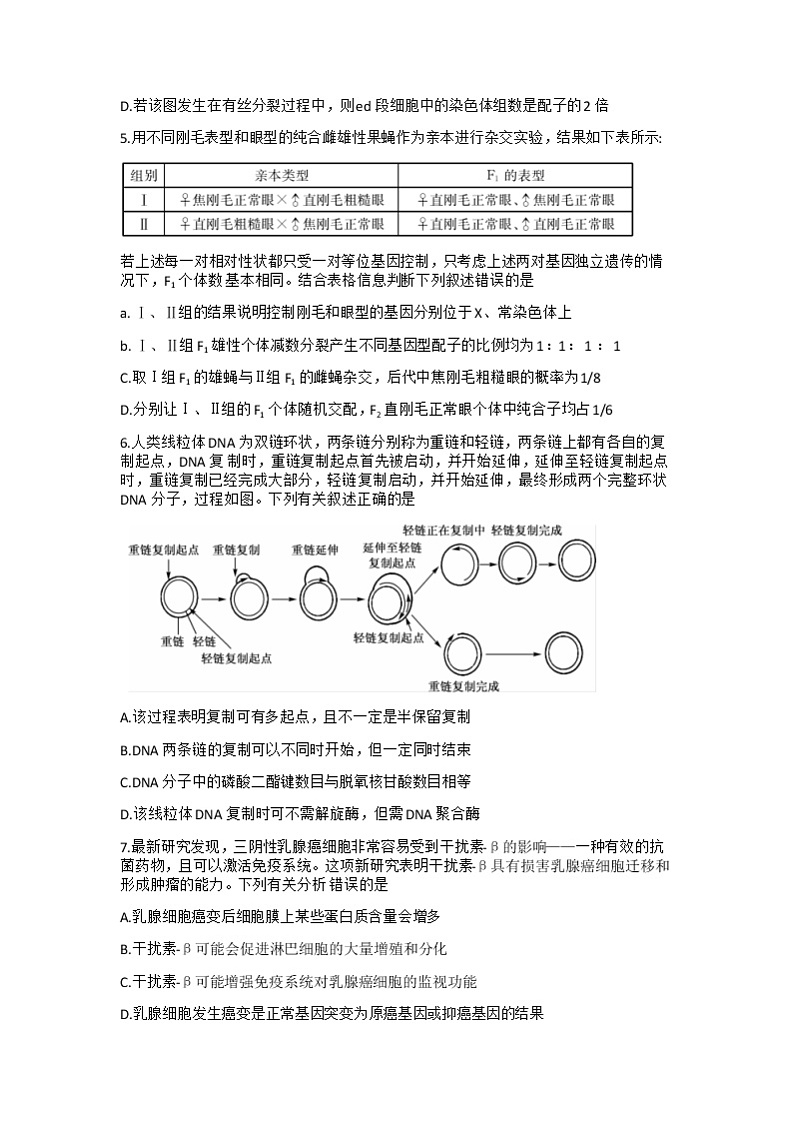 湖北省新高考联考协作体2022-2023学年高三生物下学期4月月考试题(Word版附答案)02