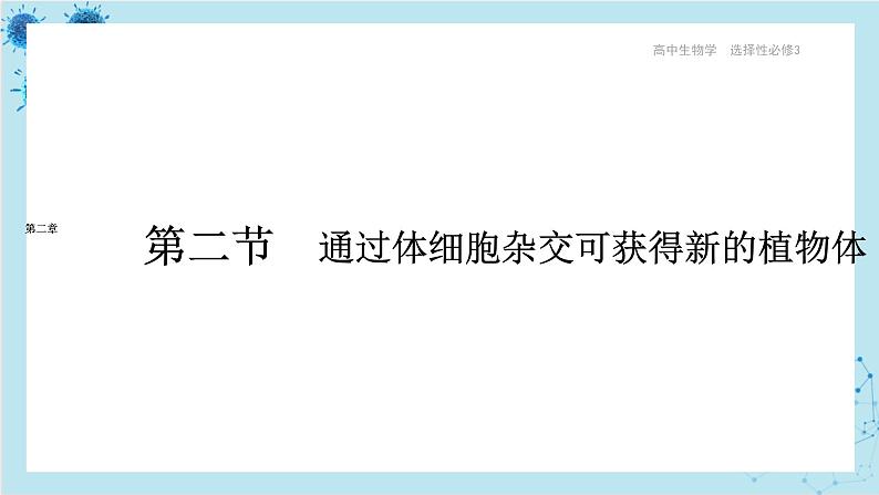 浙科版高中生物选择性必修第三册·第二章- 第二节 通过体细胞杂交可获得新的植物体(课件PPT)第1页