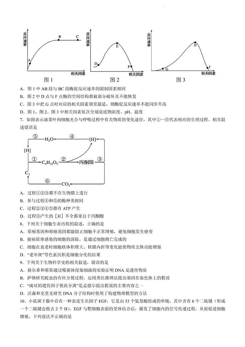 2022届重庆市高三下学期4月学业质量调研抽测(第二次)(主城区二诊)生物试题(PDF版)第2页