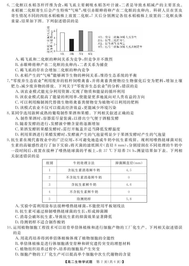 2023湖南省多校联考高二下学期期中考试生物试题PDF版含答案02