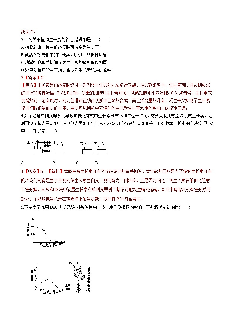 第5章 植物生命活动的调节【过习题】(解析版)第2页