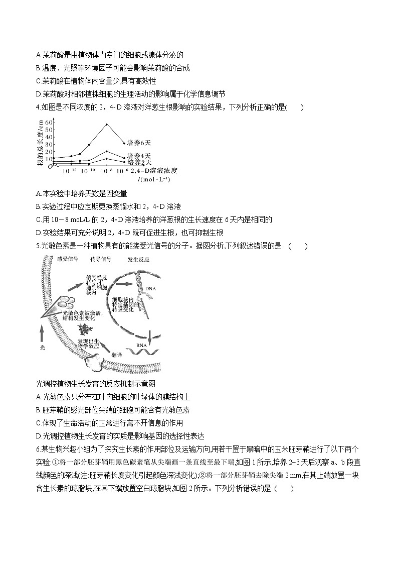 第5章 植物生命活动的调节【过习题】(原卷版)第3页