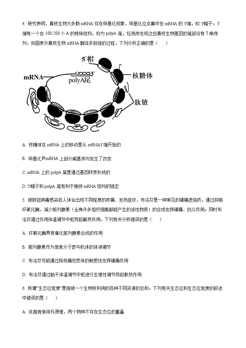 2022-2023学年安徽省宣城市高三下学期二模生物试题含解析02