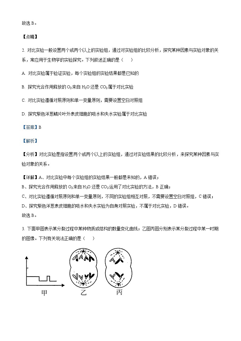 2022屆四川省宜賓市四中高三二診模擬考試?yán)砭C生物試題 Word版含解析第2頁(yè)