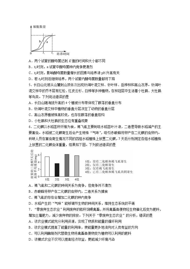 湖南省多校联考2022-2023学年高二生物下学期期中试卷(Word版附答案)第2页