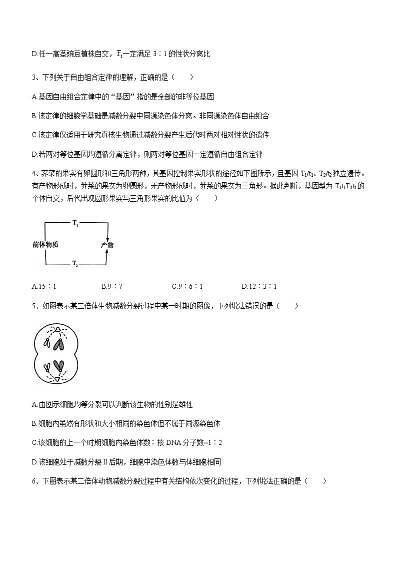 2022-2023学年安徽省马鞍山市当涂一中高一下学期第二阶段测试生物试题含答案第2页