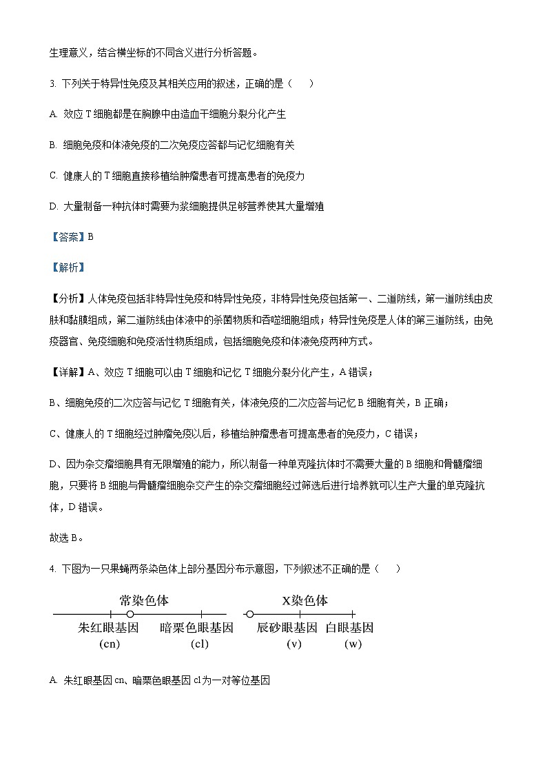 2023届四川省自贡市蜀光中学高三下学期生物模拟试题(九) Word版含解析第3页