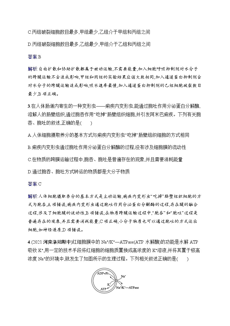 2023届人教版高考生物一轮复习细胞的代谢单元检测(广东、福建、重庆专用)含答案第2页